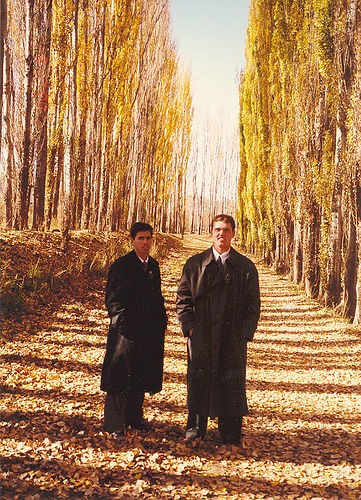 Elder Camelino and Elder Tripp in between the rows of Alamo trees surrouding a chacra (orchard) in Allen
Jacob Stewart Tripp
03 Mar 2005