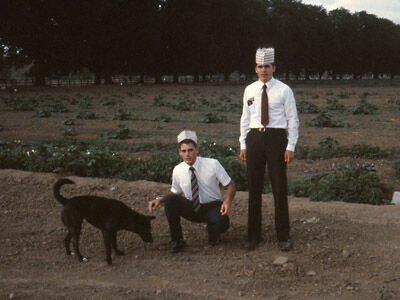 Bacchus Marsh, 25 December, 1982. (L-R) canine friend, Elder Bastian (Spanish), Elder Fulkerson (Polish), both of Sunshine District.
Dave  Bastian
28 Nov 2002