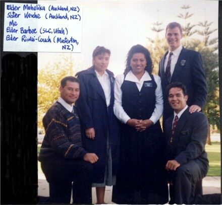 Left to Right:  Elder Mohelika, Sister Wesche, Me, Elder Barbee & Elder Riwai-Couch
Wanda  Afualo-Carey
19 Nov 2005