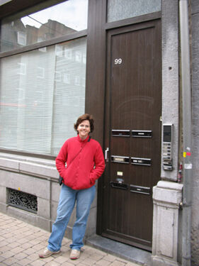 Leah Martin standing in front on the old Soeur Missionary apartment in Namur.  March 06.
Leah  Martin
28 Mar 2007