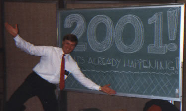 Assistant to the President, Elder Bronson, stands in front of President Hoskin’s Mission Goal of 2001 baptisms during his 3 year mission.
David M. Makin
14 Jun 2004