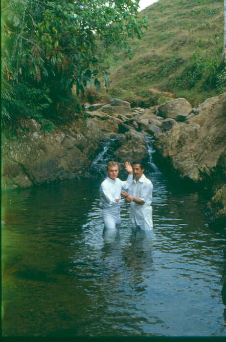In 1982, no running water in Sevilla.  We baptized in a creek pool in the mountains.
John H. Lake
17 Sep 2003