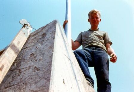 Full time missionaries in Bordeaux worked on the chapel during the day and did missionary work in the evenings.  This is photo of Elder Evenson working on the steeple of the Chapel.
Christopher W Evenson
10 Feb 2005