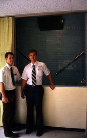 Elders Stirland and Nielson in front of the Himeji meetinghouse font.
Brad  Goodwin
30 May 2006