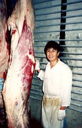 The Sakamoto family had/has a wholesale meat operation in Sakai-Shi.  Here Mikio Sakamoto poses with some of that fine tasting Wagyu Beef (Kobe Beef).  I worked for and lived with the Sakamotos on their farm, in Oregon, after my mission.  Meeting Mr. Sakamoto changed my life in many ways.  I am still in contact with him. (Summer 1990)
Clarence Michael Ray
09 Oct 2007