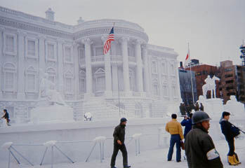 One of the many amazing snow replicas built for the world famous 