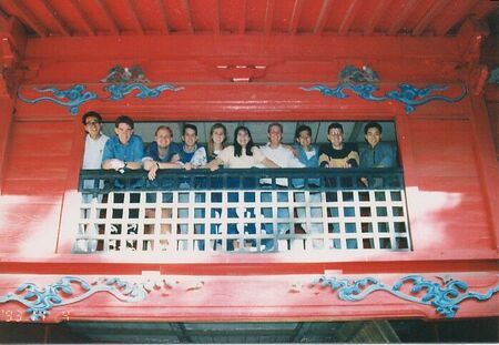 The Takasaki group visit Kannonsama.  Left to Right- ZL (not sure of his name), Crozier C, Pogue C, Hansen C, Nelson S, Davis S (Sunshine), Grossman C, the other ZL (not sure of his name either), Foley C, and Yanagisawa C.  Looking for the names of the ZLs if you know.  Thanks.
Archie Ronald Crozier
04 Jun 2003