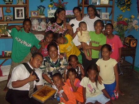 Elder Aiono with a Marshallese family who baked him a birthday cake for his birthday in June 2007
Justin Marvin Aiono
25 Nov 2007