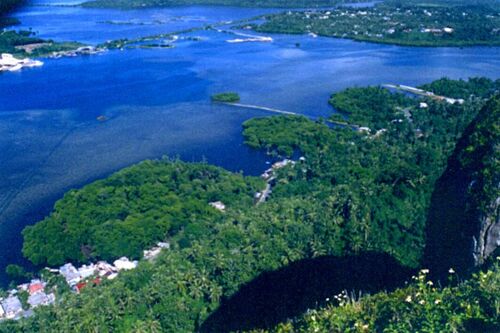 From on top of Sokehs Rock you can see Kolonia and Sohehs Powe where many members live.
Chris  Harrison
24 Sep 2002