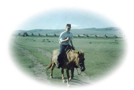 Jijgeh Nielsen taking a horse ride near Erden Zuu on P-day.
Luke A Nielsen
17 May 2002
