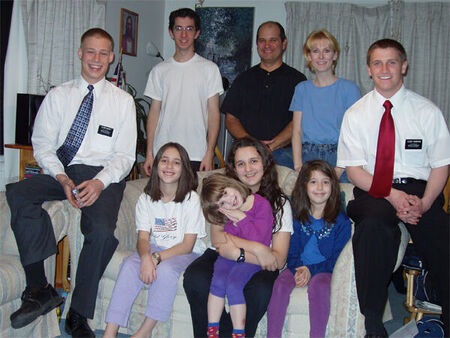 Elder Griggs says goodbye to Bozeman and the Johnson family when he gets transferred.  Elder Thompson is on the right.
Steve Johnson
09 Feb 2006