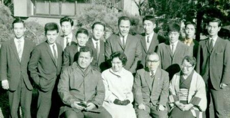 a few of the rodo-senkyoshi with Bro. Sam Kalama (Church Building Supervisor), his wife, and Nara Kyodai to Nara Shimai, who were the 