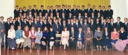 This is a picture of all the missionaries gathered together for President Hyer's
memorial on October 12th, 1987.
Cort  Harris
05 Apr 2006