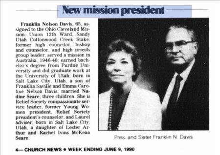 President Davis' mission call (Church News 1990-06 (Jun)-09
Justin Lee McKeown
26 Sep 2009