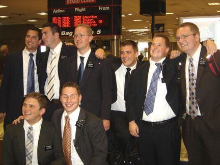 Elders Vaughn, Larson, Peters, Hunt, Adams, Snyder, Colby and Anderson arriving at SLC -  July 6, 2006
Andrew K. Snyder
07 Jul 2006