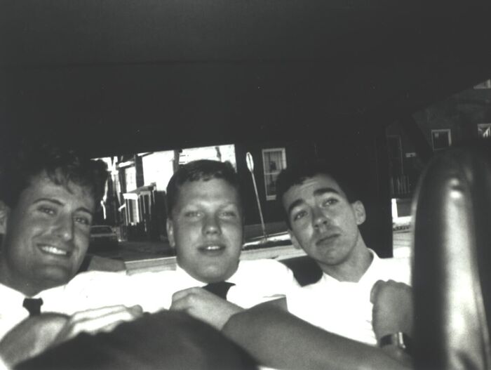 Here is a threesome of back seat drivers.  L to R: Schlosser, unknown, Thomas.
Travis Melvin Heaton
11 May 2005