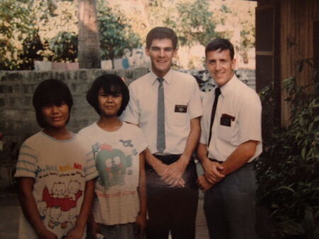 Taken in 1986 (like the kneck ties don't give it away). I was as green as kermit the frog. I'm with my trainer Elder Francis and about to have my first baptism in the P.I. - Good Times.
Douglas Lee McAllister
22 Aug 2004
