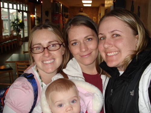 A get together over Christmas when Andi Abbott was in town from Lithuania, where she lives. New mom, Melanie Radebaugh Peterson, Alyssa Allridge James w/daughter Afton, and Andi Lee Abbott
Alyssa  Allridge (James)
29 Jan 2007