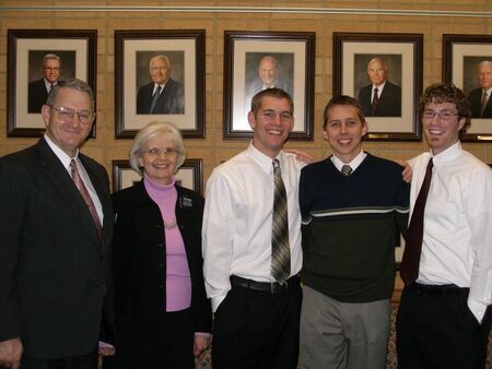 Taken in November 2005 on my way over to Europe to work.  Left to right: President Boone, Sister Boone, Jason Ruch, Sam Leicester, Michael Jensen
Samuel James Leicester
09 Jan 2007