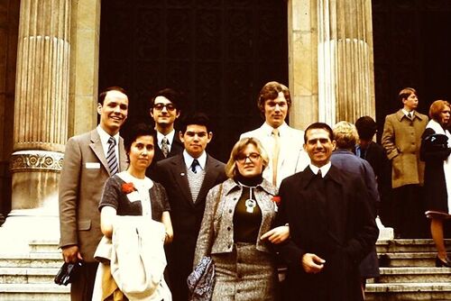 Members of the St. Etienne branch plus Elder Kim Bergeson (I think) left, and Elder Paul Challis and Sister Karen Amundson (top right).
Don G. Rowley
08 Nov 2010