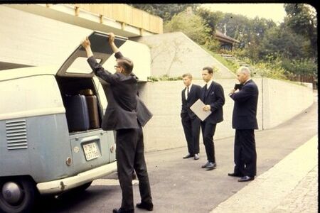 President Russon at Mission Home transporting new missionaries, September 1963.
Fred Eugene May
01 Sep 2012