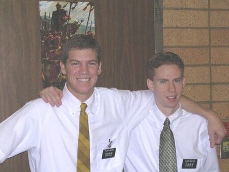 At the MTC. Elders Haering (left) and Elder Heaton.
Mindy Mitchell
14 Apr 2004