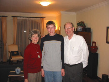 President & Sister Nielson with Andrew DeWitt, son of Bob & Gloria DeWitt (Gloria Robertson), Shanghai, 2003
Robert (Bob) C. DeWitt         杜維浩
18 Mar 2005