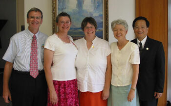 Elder and Sister Ho of the 8th Quorum of 70, and Mike, Bonnie, and Julie Hardy in Yuan Lin
Michael Wayne Hardy
23 Dec 2006