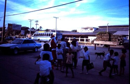 Handing out gifts on the way.  Santa (Elder Holbrook), Elder Anderson, Damie, Sis. Cox, Sis. Jim, Sis. Johnson.
Robert B Skankey
06 Jan 2016