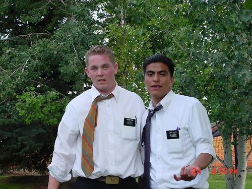 Elder Price and Elder Perez after tumble with dogs.
Hector  Perez
03 Oct 2003
