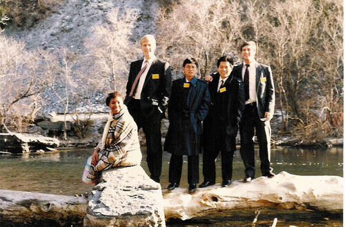 Pierce, Dennert, Lee, Fong, Shields
Somewhere up Provo Canyon on our way to Granny's for a Shake.  1987.
Tim  Shields
25 Jan 2004