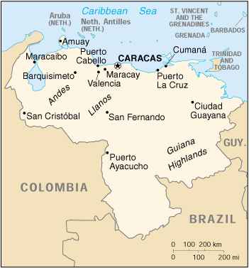 World Map Venezuela