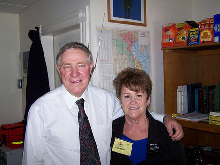 Elder and Sister Lim, from Blackfoot, Idaho, home teaching John Robert Mallernee in his room at the Armed Forces Retirement Home on Monday 09 March 2009.
John Robert Mallernee
09 Mar 2009