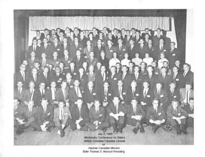 July 8, 1965  British Columbia Canada Missionary Conference, Alaska Canadian Mission.  Elder Thomas S. Monson - Presiding, President Stewart A. Durrant - Conducting
Mark  Wright
14 Oct 2001