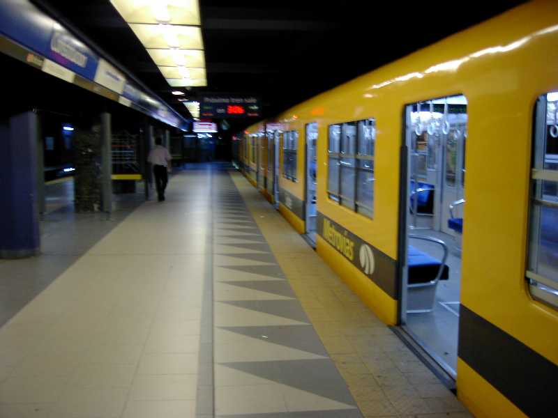 A Subte Train at Constitucion Station