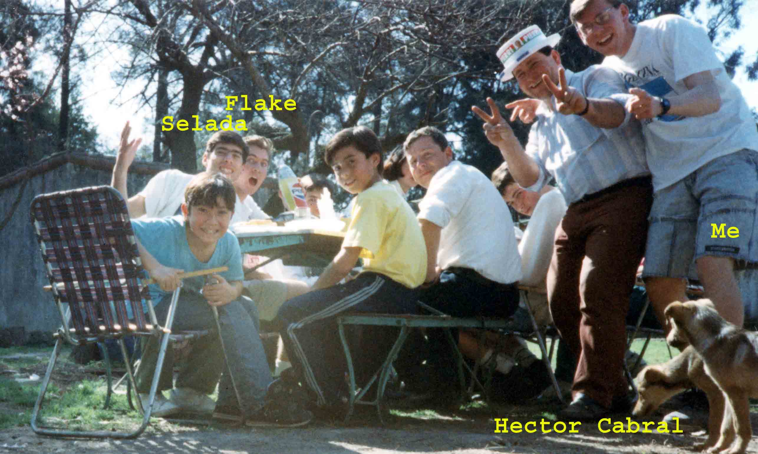 This is a picture from my first area (Mid '93).  Hector Cabral invited all the missionaries who lived at the Gonzales Catan Appartment to come over for an Asado.
Nathan W Hiatt
17 Mar 2006