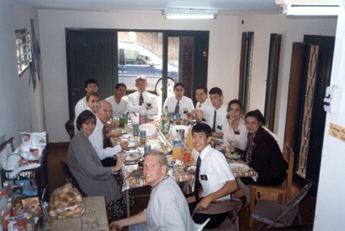 I don't remember why we had this zone lunch with Pres. Hall and Sis. Hall.  Maybe they just needed to check in to make sure we weren't causing any trouble.
Aaron Yee Quon Lee
17 May 2006