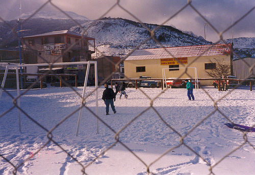 Argentines love futbol.  Here are some kids playing in the snow in the middle of winter in Ushuaia, Tierra del Fuego.
Jacob Stewart Tripp
03 Mar 2005