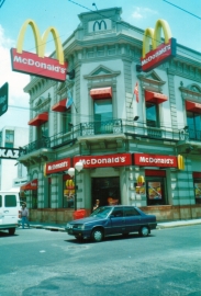 Okay, I know McDonalds is gross, but in Argentina it's actually pretty good because they only use Argentine beef. When I was there, this was the only source for American fast food in the mission. It sits a few blocks north of the downtown area in Tucuman. Since I left, they've built two more McDonalds restuarants--one in Salta, and another in Tucuman.
David  Sallay
24 May 2004
