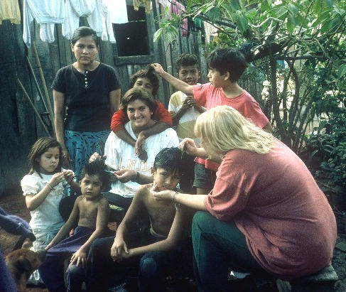 Combing out lice and giving the kids haircuts with Stacee Greenwood... ah the good ol days...
Heather  Safsten - Jackson
08 Apr 2005