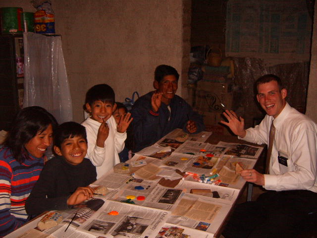 Elder Connolly painting prayer rocks with the Familia Bolivar
Justin Ray Connolly
24 Jun 2005
