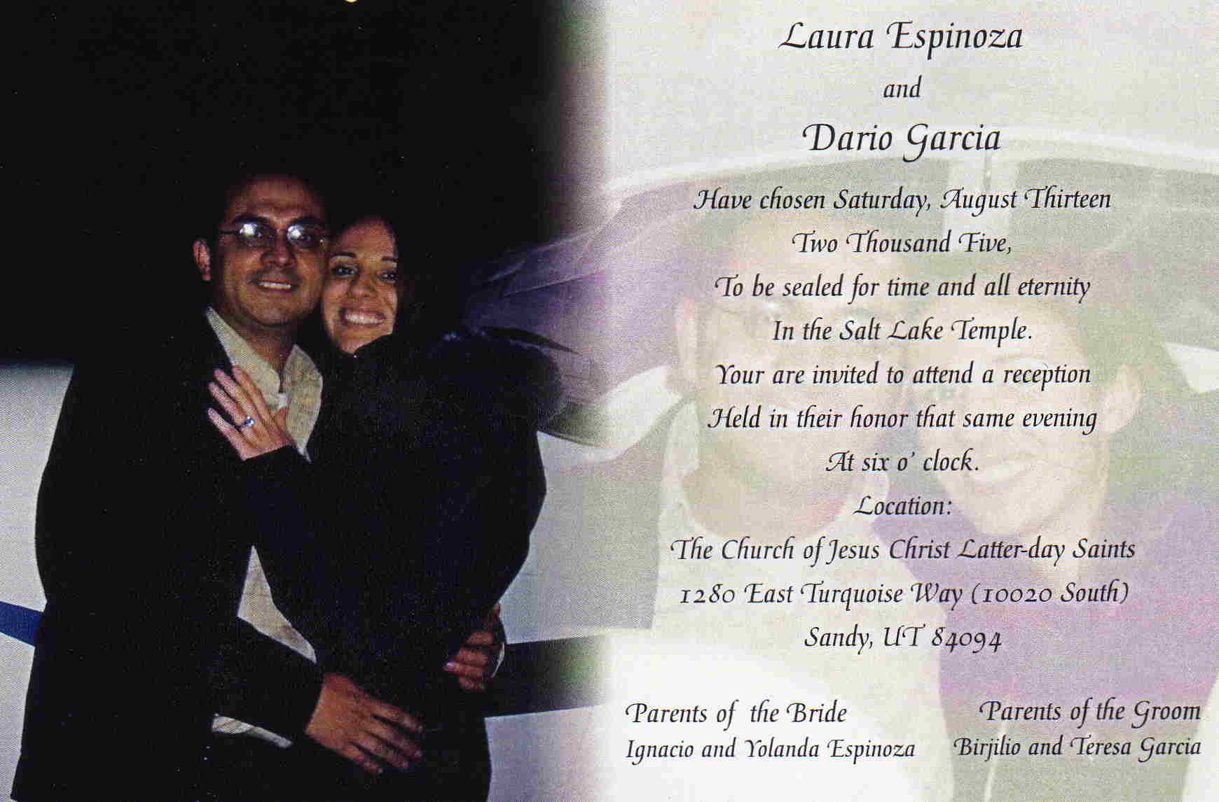 la invitacion a la boda  de Dario Garcia
Jonathan Dunn Vowles
08 Aug 2005