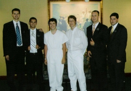 This was at my baptism. From left to right: Elder Nelson, Elder Seeholzer, me, Jesse Hyde, Elder Kingsford, and Elder Tolman.
Jared Anderson
29 Jan 2006