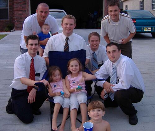 Elders Bagley, Brown, Hammeren II, and Houghton with Chapmans and Davis family.
Brigham David Bagley
20 Aug 2006