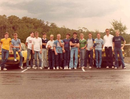 Dandenong Zone at Cardinia Resevoir, January 1983.  From left to right:  Elders Demill, Hermansen, Nusbaum, Picklesimer, Alsop, Kartchner, Bundy, Lundrigan, Woods, Smith, Bybee, Cluff, Neeley, Lee
Harold Kent Woods
07 Oct 2007