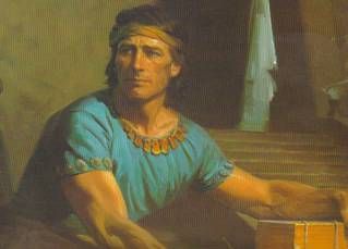 Below is a painting of Mormon by Tom Lovell.  President Marshall was in Advertising as a profession.  He also worked with the Church and commissioned many paintings by various artist’s for the Church that are still in use today.  Tom Lovell used President Marshall as the model for Mormon.  Tom Lovell also painted a picture of Moroni burying the plates in the hill with snow on the ground and again used President Marshall as the model. (Thanks to Murray Doggett for submitting this image and the accompanying explanation)
Rob MacKay
30 Oct 2012