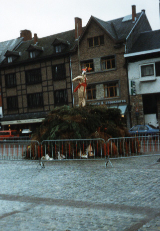 I can say that we were rarely welcomed into homes with open arms but things could have been much worse for us. This was taken outside of Verviers Belgium at a ancient days festival where they used to burn heretics/people who did not follow the local religion
Don  Sagle
21 May 2003