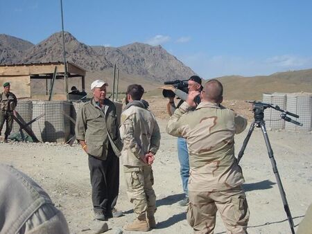 Tom Brokaw and crew recently visited me and my special forces team in Afghanistan. They footage and story they filmed with us will air possibly on 24 May on a Dateline NBC program. Hope it turns out well! Mr. Brokaw was a pleasure to be around and work with. This picture is of him interviewing me at our camp.
Colby C. Jenkins
14 May 2005