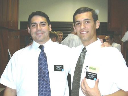Elder Perez from Texas and Elder Hancock from North Carolina at the MTC at Sao Paulo. They will report to their mission at the end of May 2003.
Joel Grant Hancock
27 Apr 2003