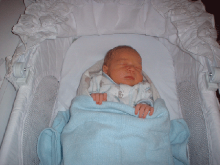 Aqui esta a foto de nosso primeiro filho querido que nasceu no dia 19 de fevereiro deste ano de 2003. Seu nome e Joseph Eugene Peterson. Filho de Debora (Verta) e Randall Peterson. Nasceu com 7lbs 7 oz e 19 inches em Provo-UT.
Debora Peterson
06 Mar 2003